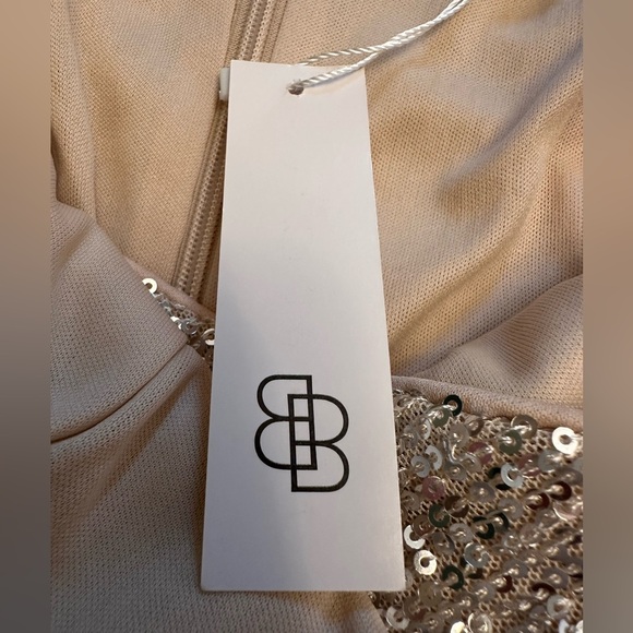 NWT Baltic Born Annabel Sequin Midi Dress Size XS Ivory Sequins Lined Stretch - Picture 9 of 16